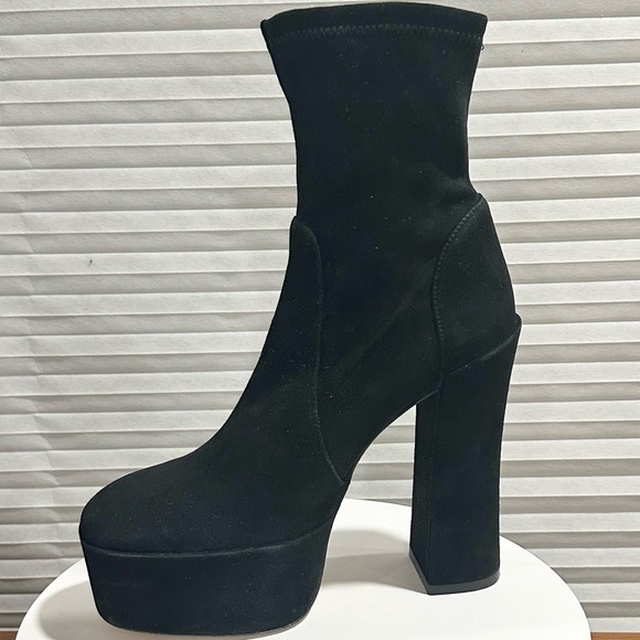 🌹STUART WEITZMAN🌹 Skyhigh Black Platform Booties Size: 8 - Picture 5 of 14